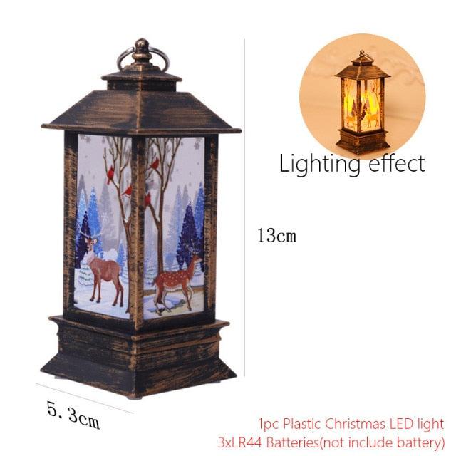 Santa and Snowman Christmas Lantern Lights