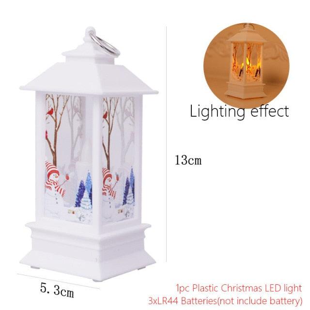 Santa and Snowman Christmas Lantern Lights