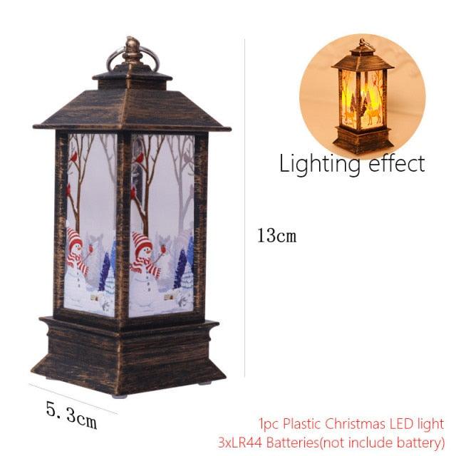 Santa and Snowman Christmas Lantern Lights