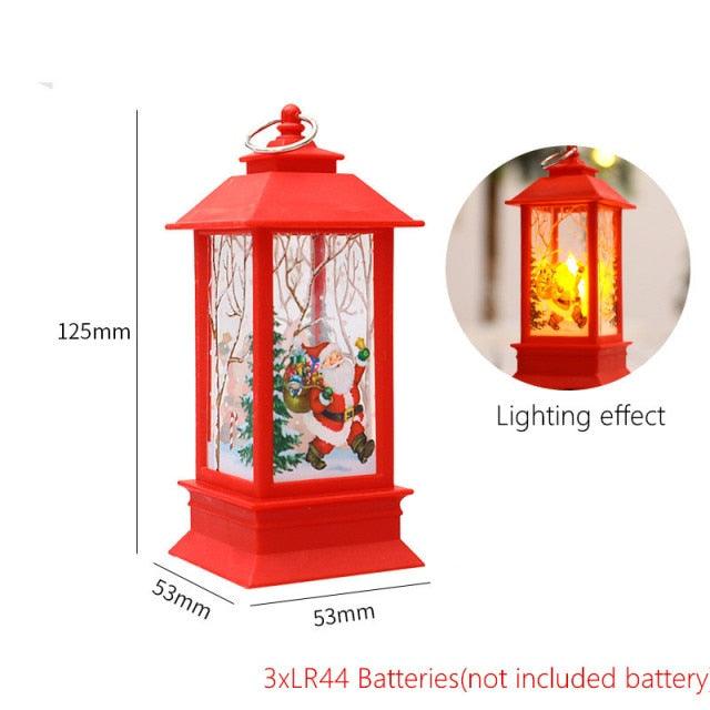 Santa and Snowman Christmas Lantern Lights
