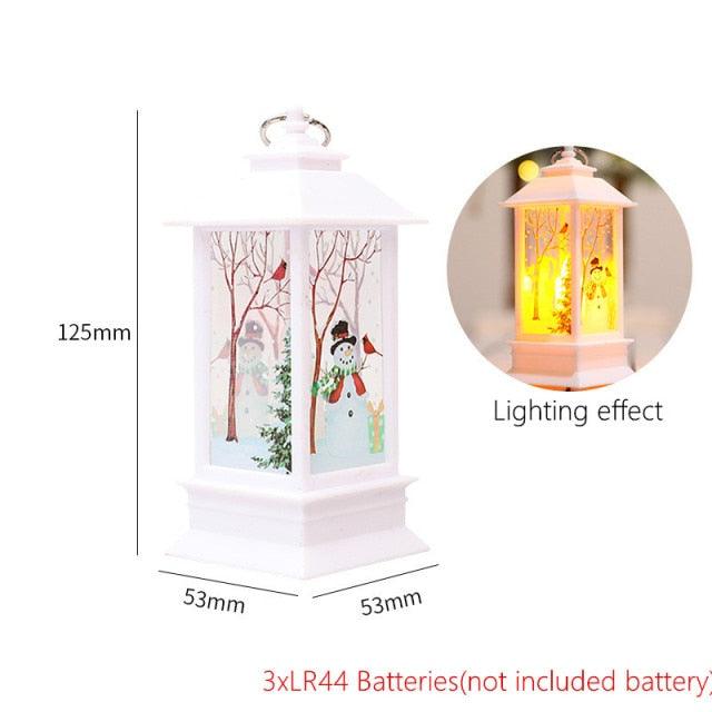 Santa and Snowman Christmas Lantern Lights
