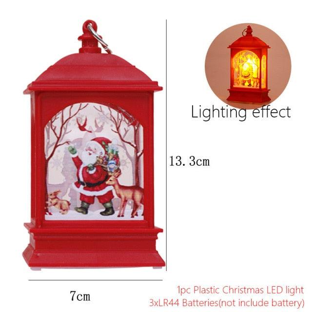 Santa and Snowman Christmas Lantern Lights