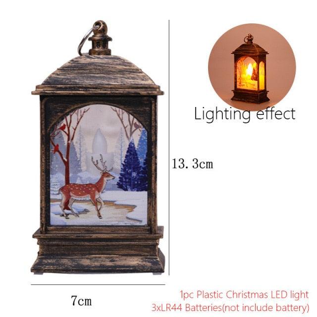 Santa and Snowman Christmas Lantern Lights