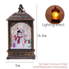Santa and Snowman Christmas Lantern Lights
