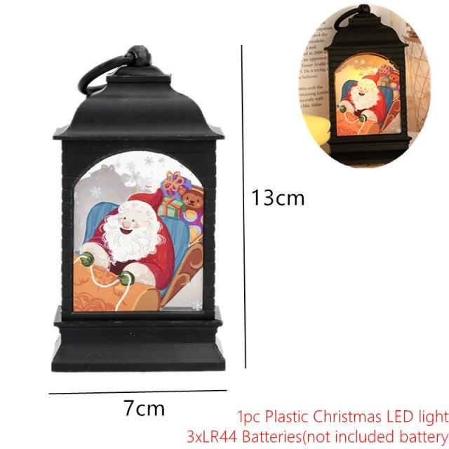 Santa and Snowman Christmas Lantern Lights
