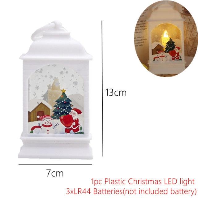 Santa and Snowman Christmas Lantern Lights