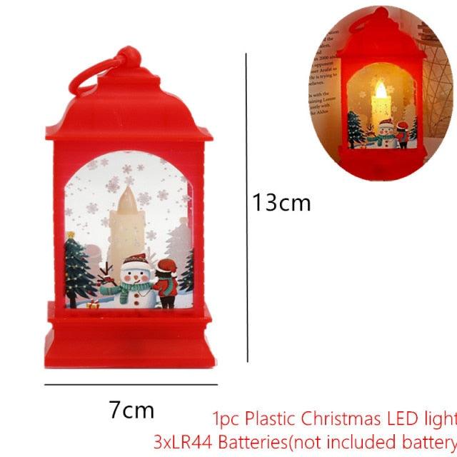 Santa and Snowman Christmas Lantern Lights