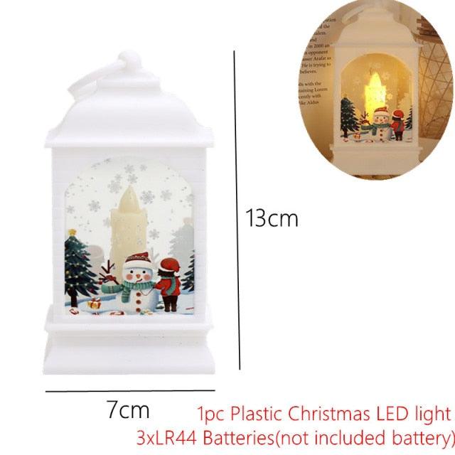 Santa and Snowman Christmas Lantern Lights
