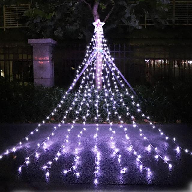 317-LED Waterfall Curtain Icicle String Lights