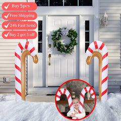 Inflatable Candy Cane and Lollipop Christmas Balloons