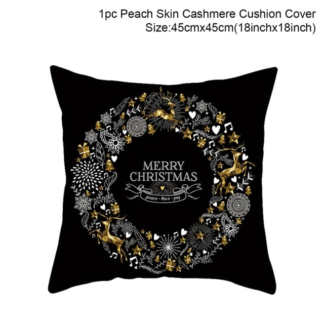 Merry Christmas Colorful Pillow Cover