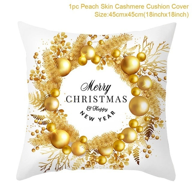 Merry Christmas Colorful Pillow Cover