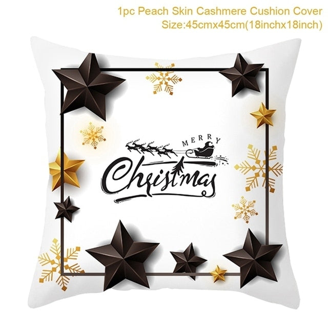 Merry Christmas Colorful Pillow Cover