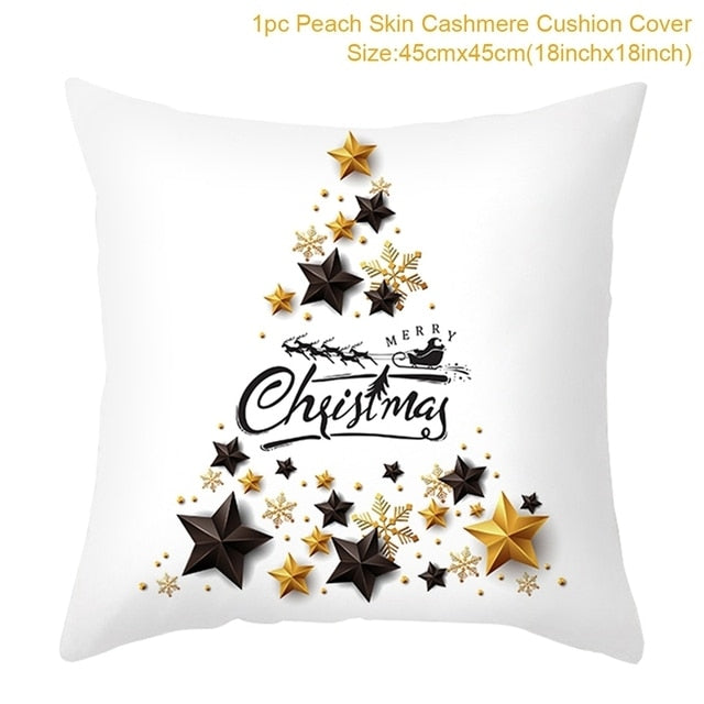 Merry Christmas Colorful Pillow Cover