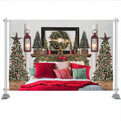 Christmas Bedroom Scene Photography Backdrop