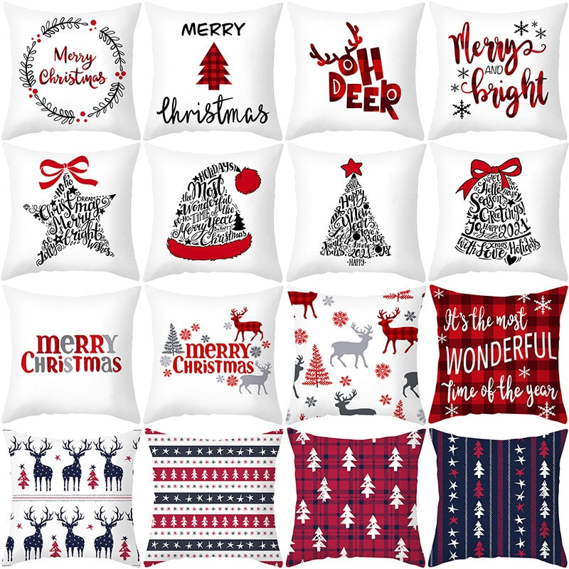 Christmas Themed Colorful Pillow Cover