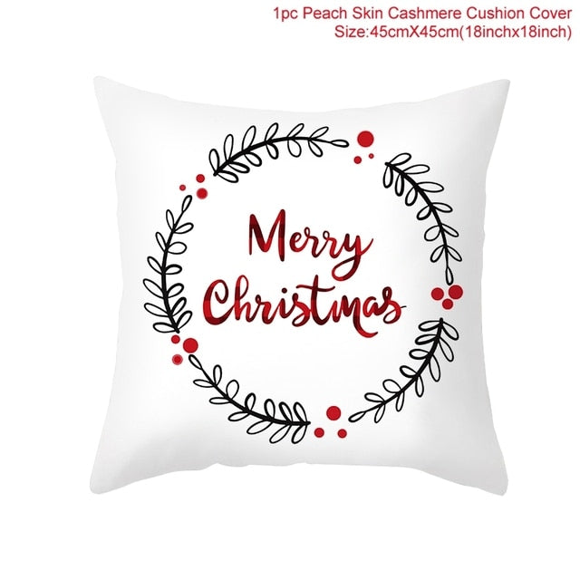 Christmas Themed Colorful Pillow Cover