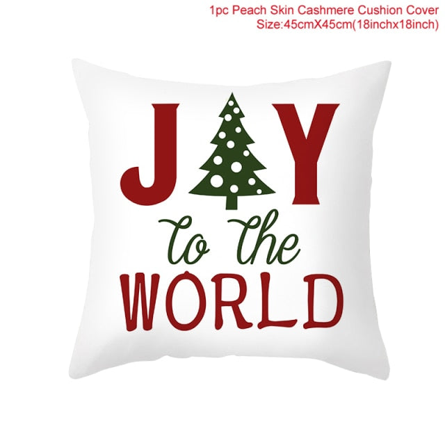 Christmas Themed Colorful Pillow Cover