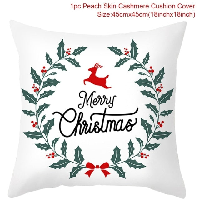 Christmas Themed Colorful Pillow Cover