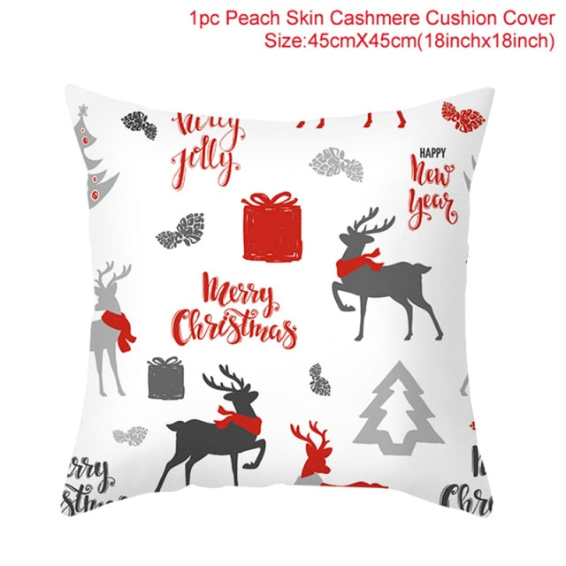 Christmas Themed Colorful Pillow Cover