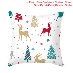 Christmas Themed Colorful Pillow Cover