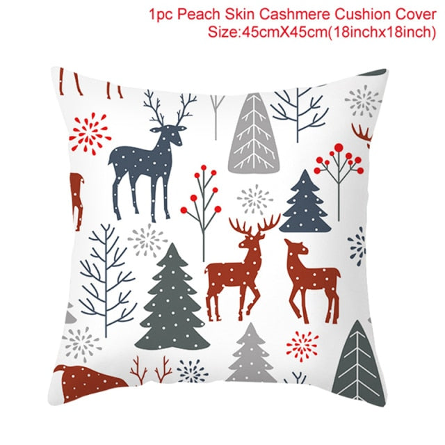 Christmas Themed Colorful Pillow Cover
