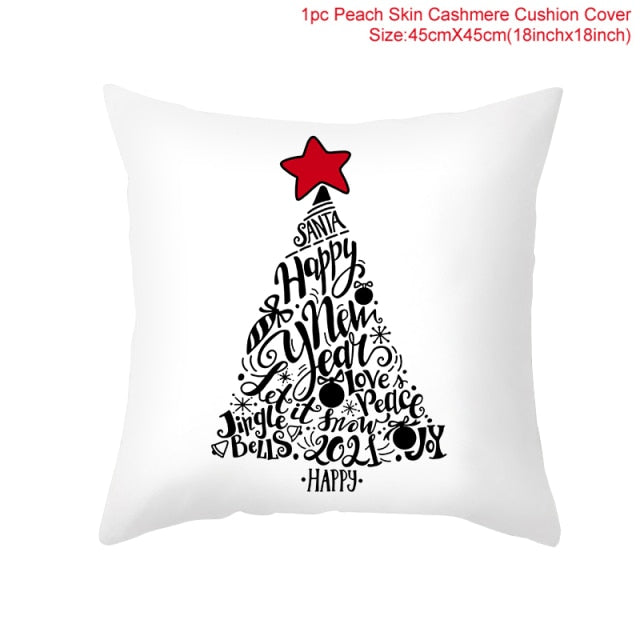 Christmas Themed Colorful Pillow Cover