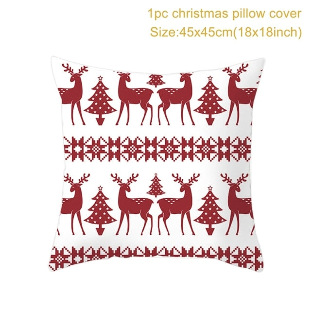 Christmas Themed Colorful Pillow Cover