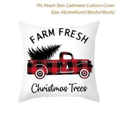 Christmas Themed Colorful Pillow Cover
