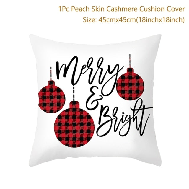Christmas Themed Colorful Pillow Cover