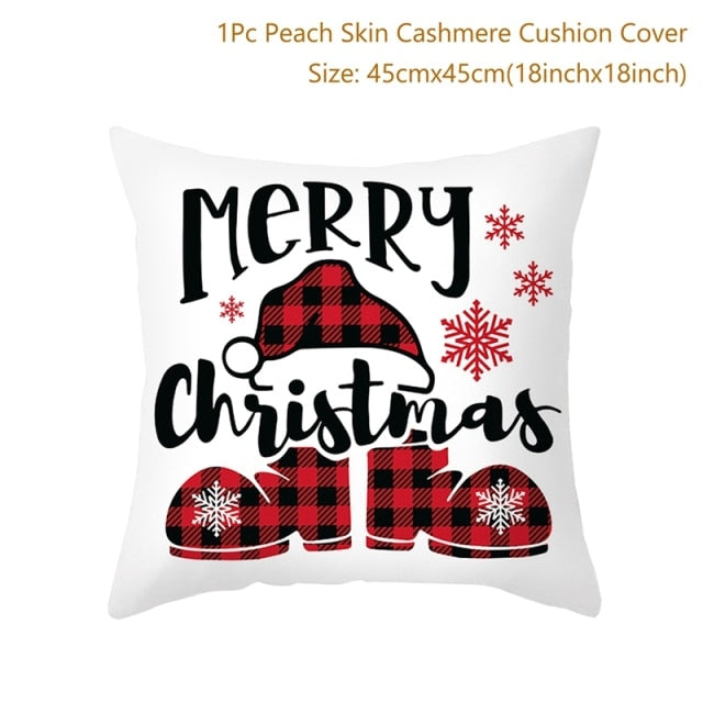 Christmas Themed Colorful Pillow Cover