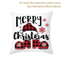 Christmas Themed Colorful Pillow Cover