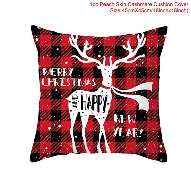 Christmas Themed Colorful Pillow Cover