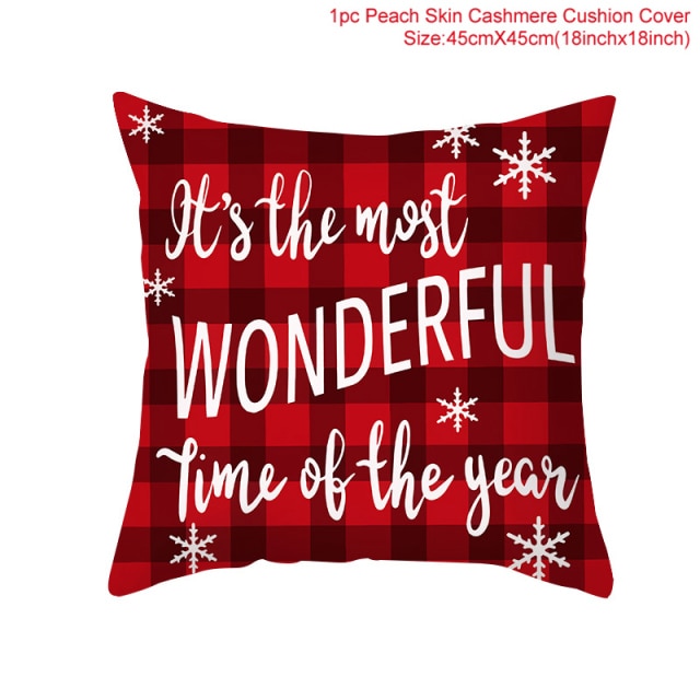 Christmas Themed Colorful Pillow Cover