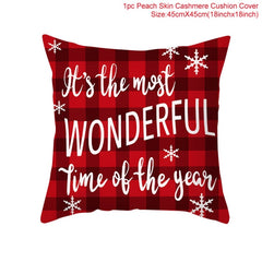 Christmas Themed Colorful Pillow Cover
