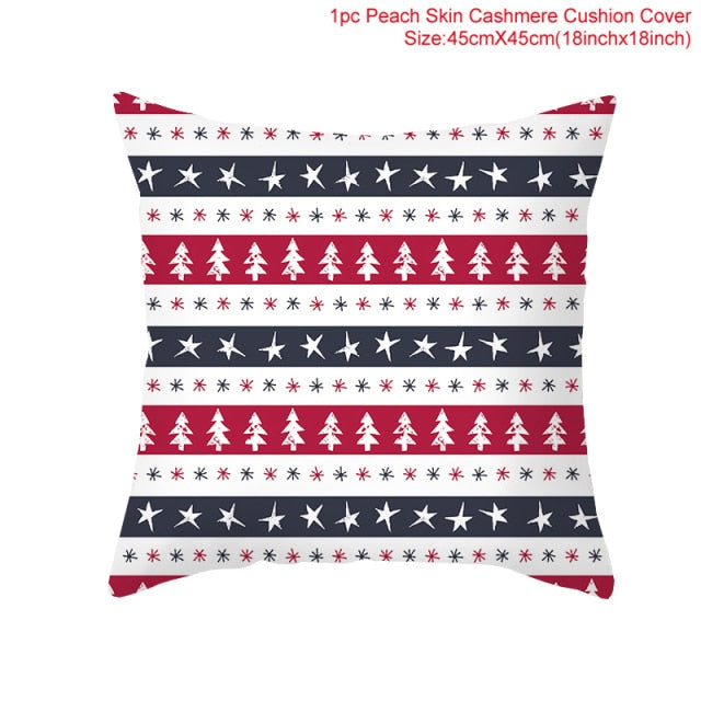 Christmas Themed Colorful Pillow Cover