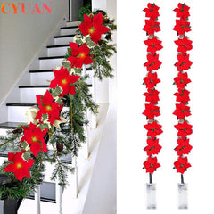 Poinsettia Flower Christmas LED String Lights, 2 to 5 m