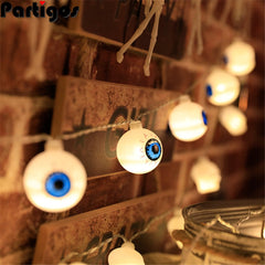Purple Eyeball Halloween String Lights