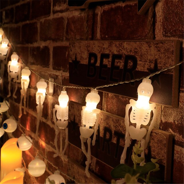 Purple Eyeball Halloween String Lights