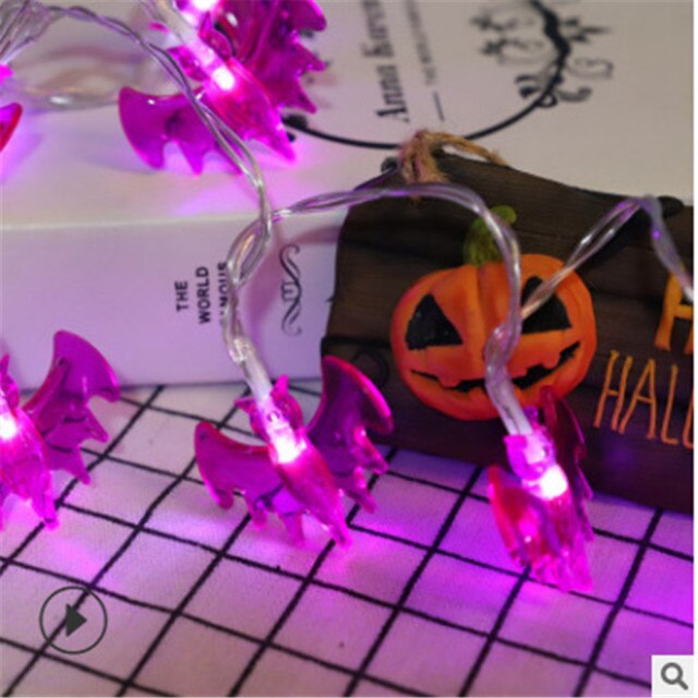 Purple Eyeball Halloween String Lights