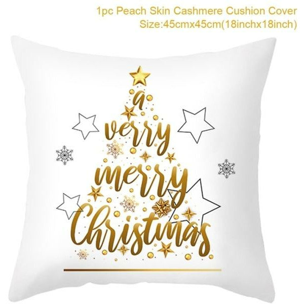Christmas Themed Colorful Pillow Cover