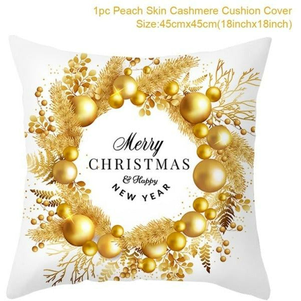 Christmas Themed Colorful Pillow Cover