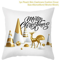 Christmas Themed Colorful Pillow Cover