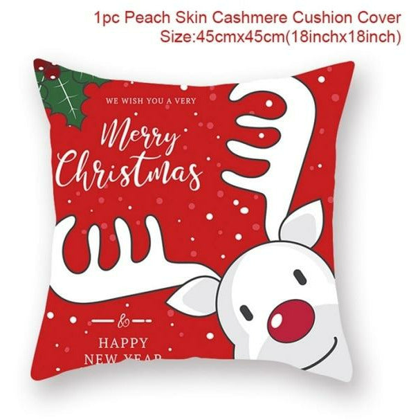 Christmas Themed Colorful Pillow Cover
