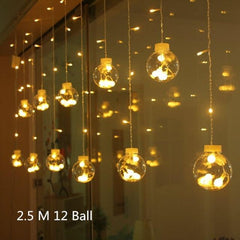Globe Christmas Curtain String Lights