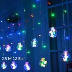 Globe Christmas Curtain String Lights