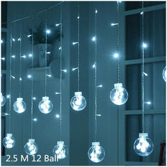 Globe Christmas Curtain String Lights