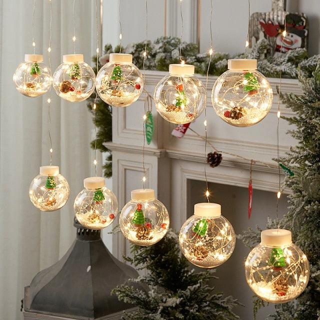 Globe Christmas Curtain String Lights