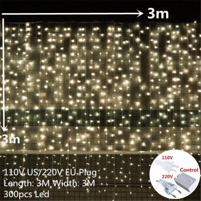 Globe Christmas Curtain String Lights