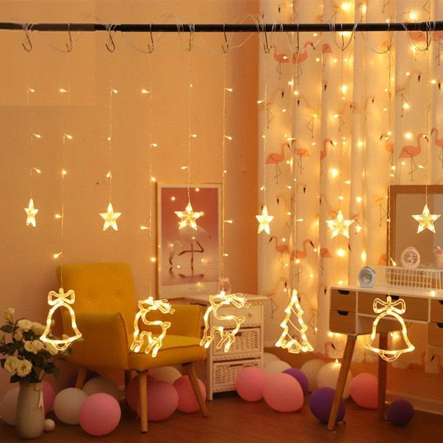 Globe Christmas Curtain String Lights